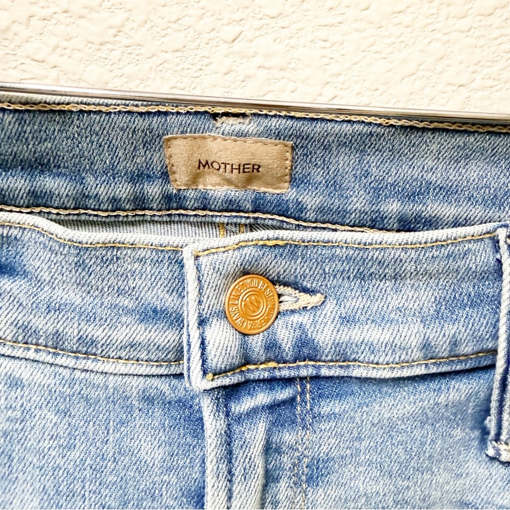 NEW MOTHER The Mid Rise Dazzler Ankle Step Fray Jeans Ropin’ N’ Ridin’ 33 NWOT - Picture 3 of 9